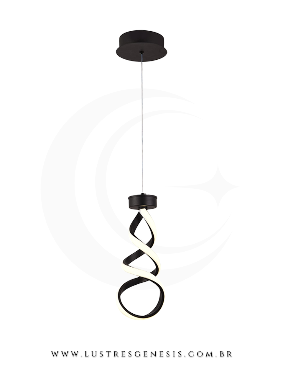 O Lustre Pendente em metal e silicone une elegancia e sofistiacao para o seu ambiente. Com LED integrado de 18W na luz amarela 3000K bivolt
